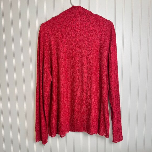 J Jill red lace long sleeve turtleneck stretchy top lined size 3X J19 - Picture 6 of 6